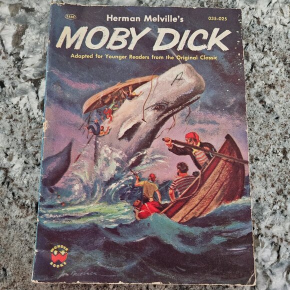 HERMAN MELVILLE'S MOBY DICK 1956 SOFTCOVER BOOK FROM WONDER BOOKS, #035-025 - Picture 2 of 14